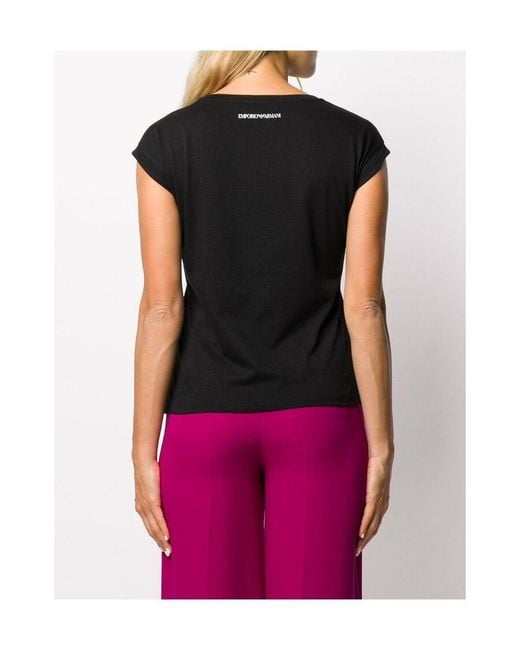 Emporio Armani Black Enlarged Logo Print T-Shirt