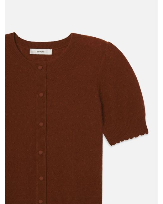 FRAME Brown Short Sleeve Cardigan