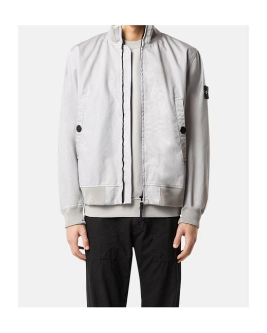 Stone Island White Bomber Jacket for men