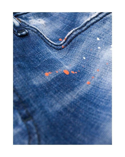 DSquared² Blue Distressed Cropped Jeans