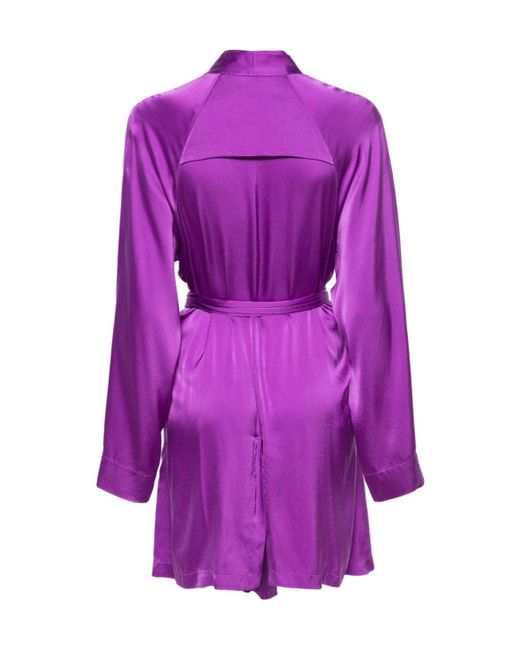 Forte_forte Purple V-Neck Satin Coat