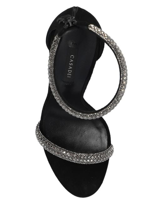 Casadei White Scarlet Stratosphere 100Mm Crystal-Embellished Sandals