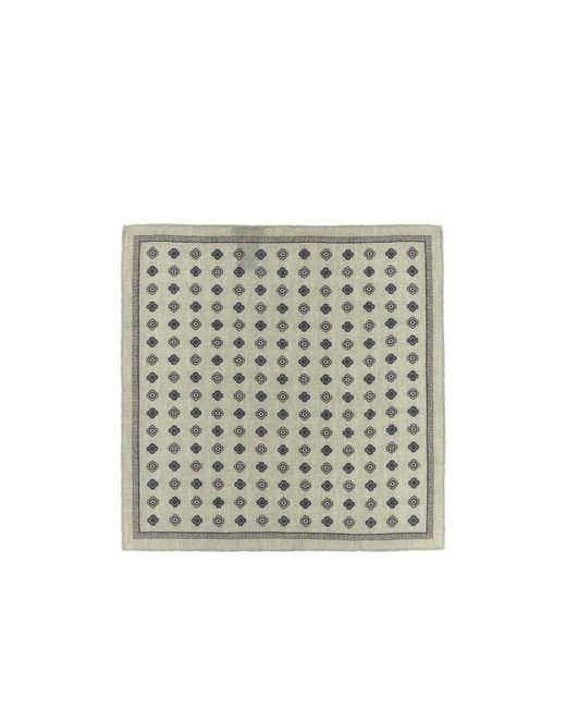 Brunello Cucinelli Metallic Geometric-Patterned Pocket Square for men
