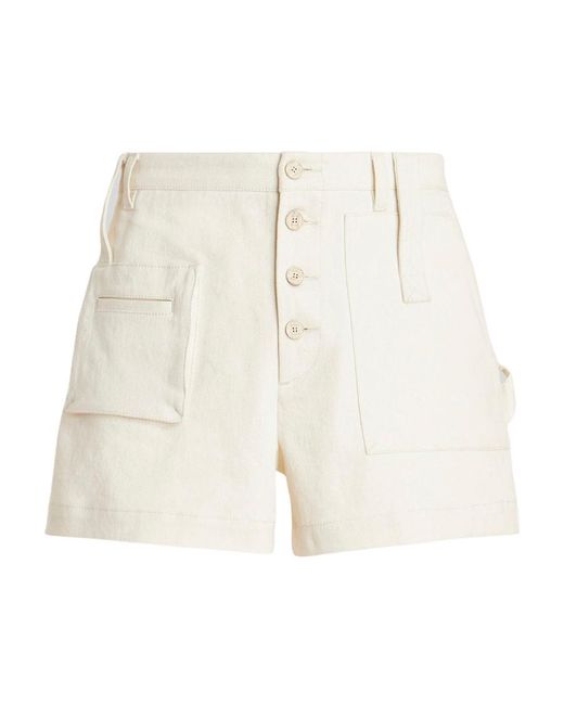Etro White High Waisted Button-Up Chino Shorts for men