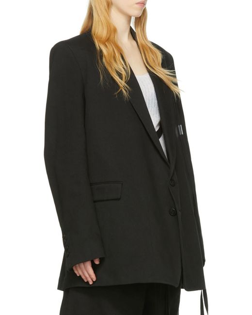 Ann Demeulemeester Black Single-Breasted Blazer