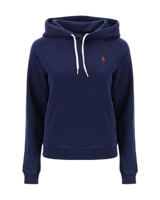Polo Ralph Lauren Blue Logo Embroidered Drawstring Hoodie