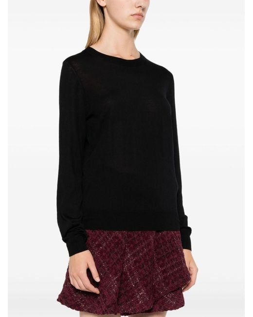 P.A.R.O.S.H. Black Fine-Knit Wool Blend Jumper