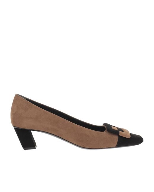 Roger Vivier Brown Belle Vivier Buckle High Heels