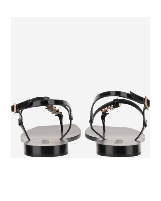 Versace White V-Chain Square-Toe Sandals