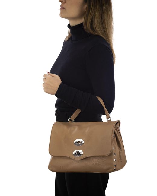 Zanellato Brown Flip Shoulder Bag