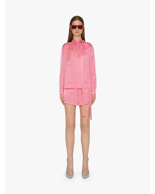 Givenchy Pink Logo Knot Shirt