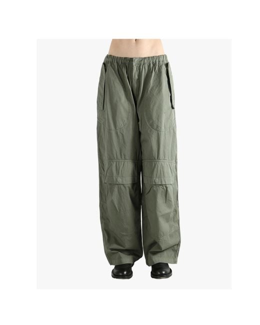 Alexander Wang Green Mid-Rise Drawstring Cargo Pants