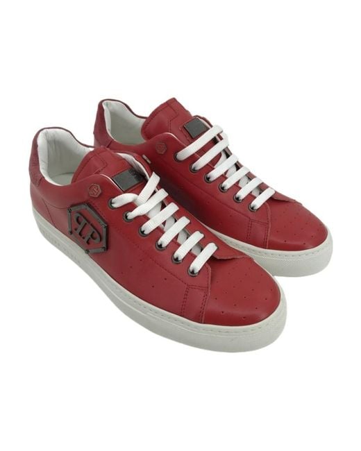 Philipp Plein Red Logo Details Casual Sports Shoes for men