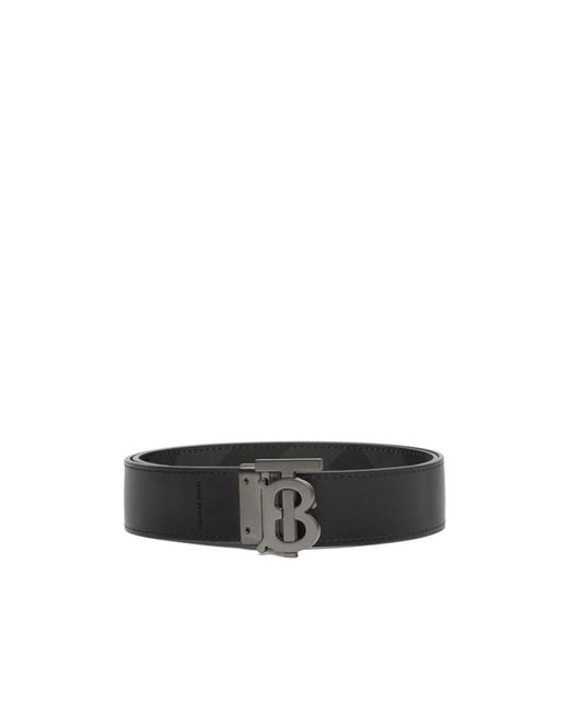 Burberry White Monogram Buckle Reversible Belt for men