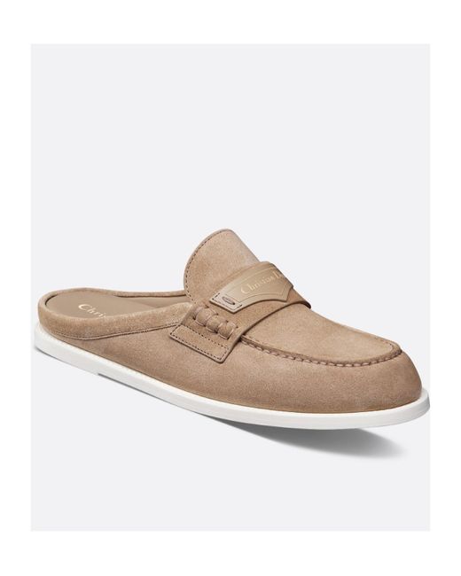Dior White Christian Boy Logo Debossed Slip-On Sandals