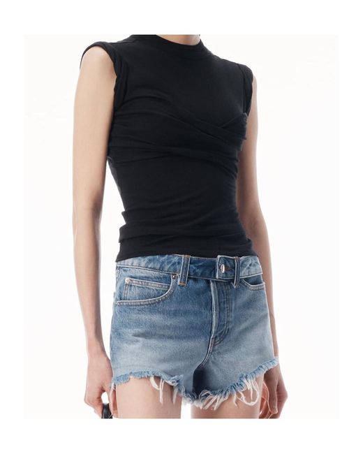 Alexander Wang Black Ruched Detailed Tank Top