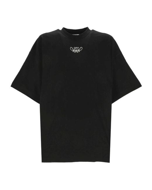 Off-White c/o Virgil Abloh Black Logo Printed Crewneck T-Shirt for men