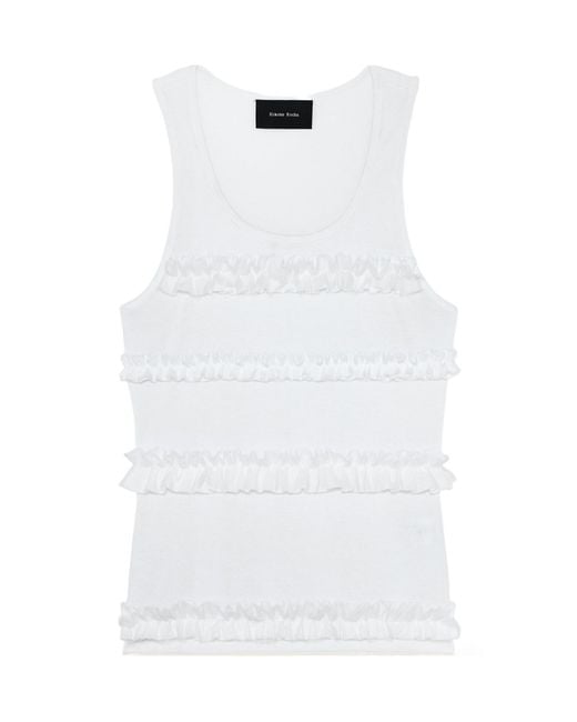 Simone Rocha White Ruffled Tank Top