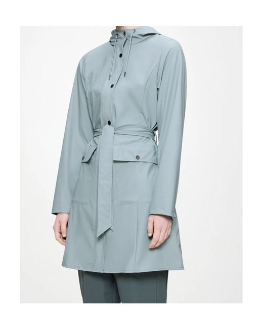 Rains Blue Long-Sleeve Casual Jacket