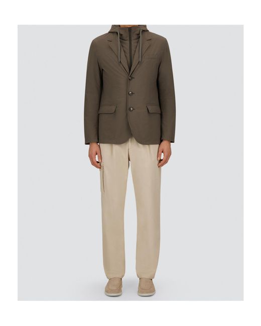 Herno Brown Comfort Stretch Resort Blazer for men