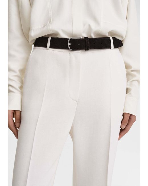 Totême White Suede Buckle Belt for men
