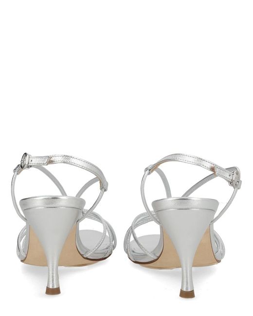 Aeyde White Solange Knot-Detailed Sandals