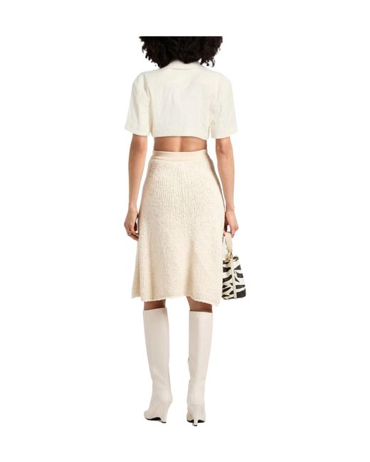 Jacquemus White Solid Cropped Top