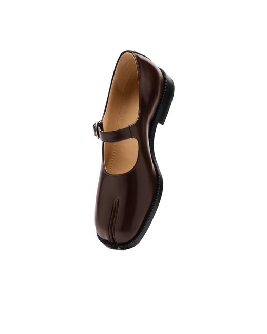 Maison Margiela Brown Tabi Mary Jane Flat Shoes