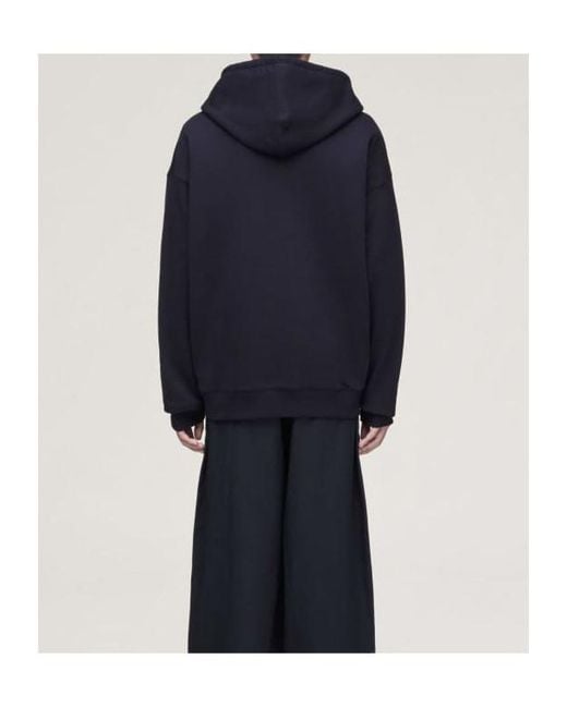 Y-3 Blue Logo Printed Crewneck Hoodie for men