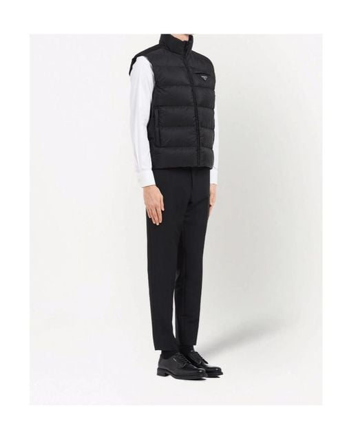 Prada Black Re-Nylon Padded Vest for men