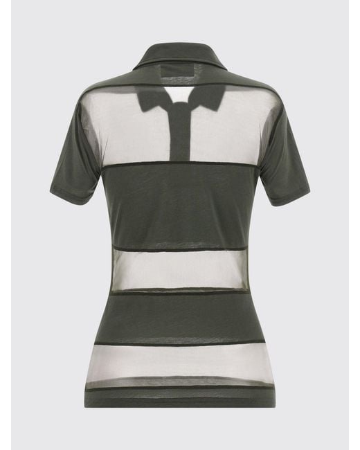Coperni Green 'sheer Striped' Polo Shirt