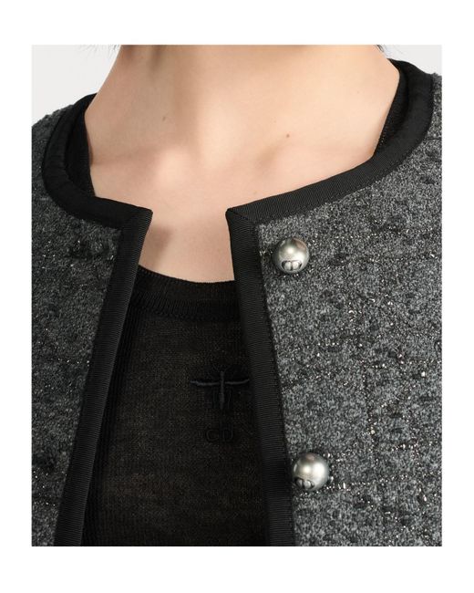Dior Gray Macrocannage Cropped Jacket