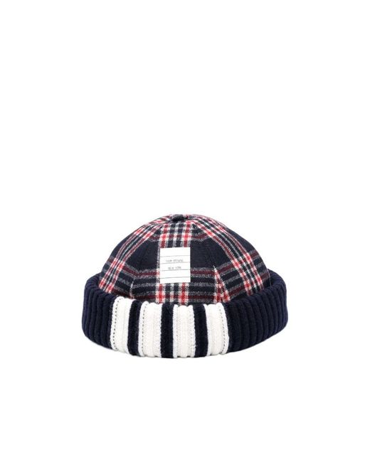 Thom Browne Blue 4-Bar Stripe Docker Hat for men