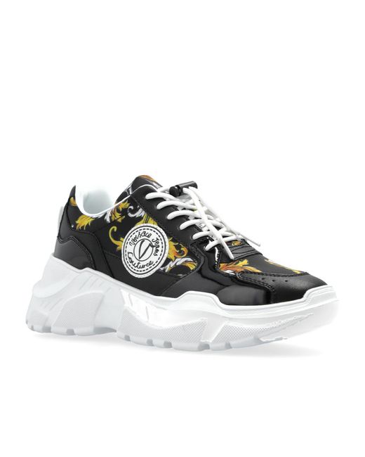 Versace Jeans Black Couture Baroque Print Sneakers