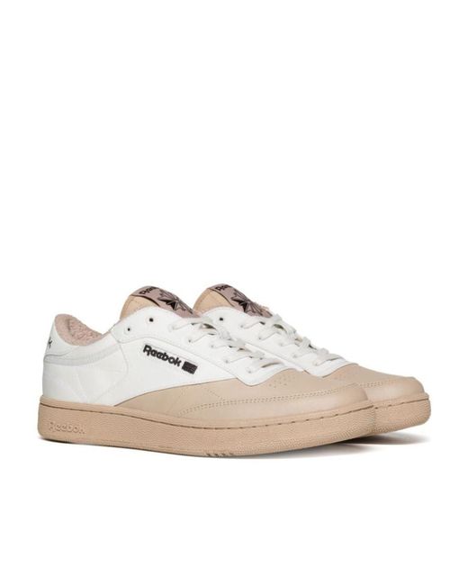 Reebok White Logo-Patch Leather Sneakers for men