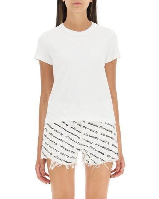 T By Alexander Wang White Crewneck Short-Sleeved T-Shirt
