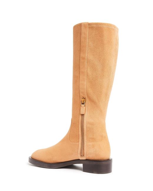 Stuart Weitzman White Round Toe Boots