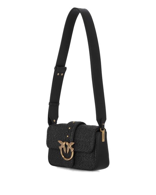 Pinko White Love One Foldover Crossbody Bag