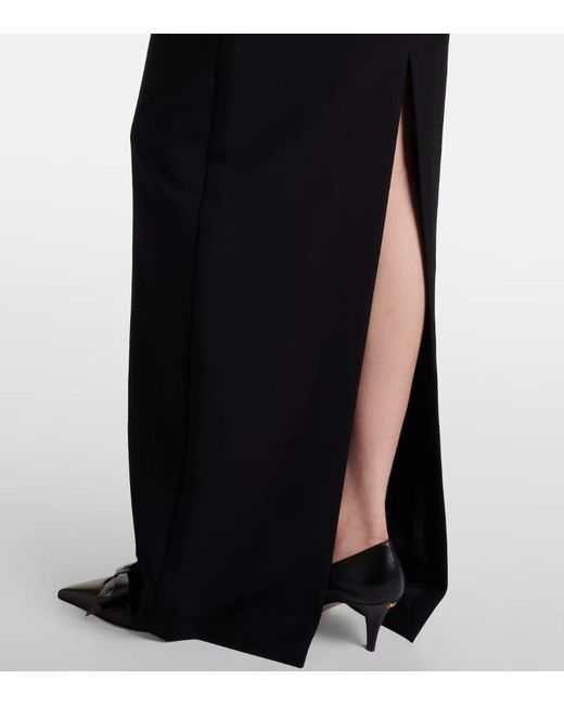 Roland Mouret Blue Floral-Appliqué Crepe Gown