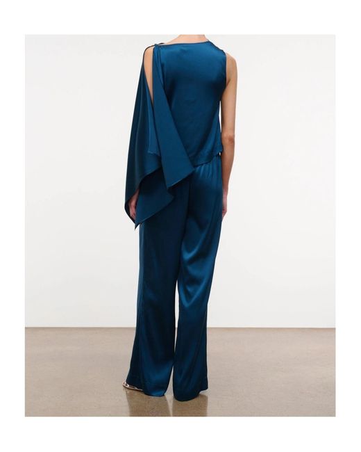 Staud Blue Silk Top