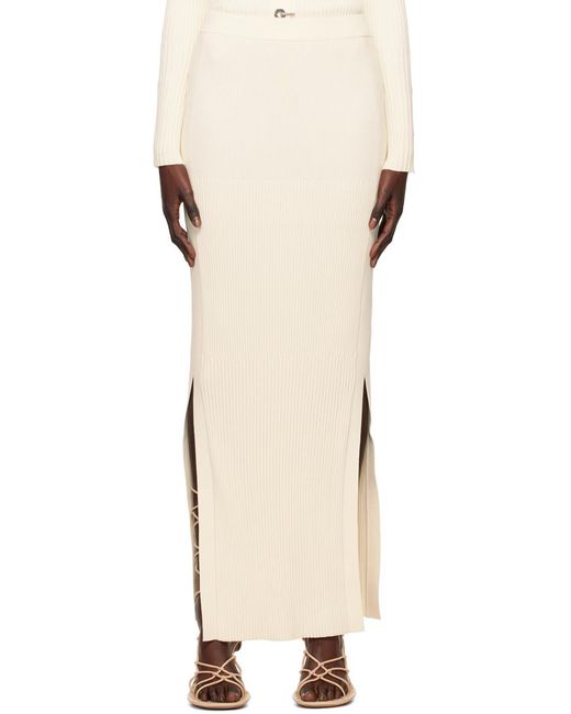 Dion Lee White Gradient Cropped Ribbed-Knit Shirt