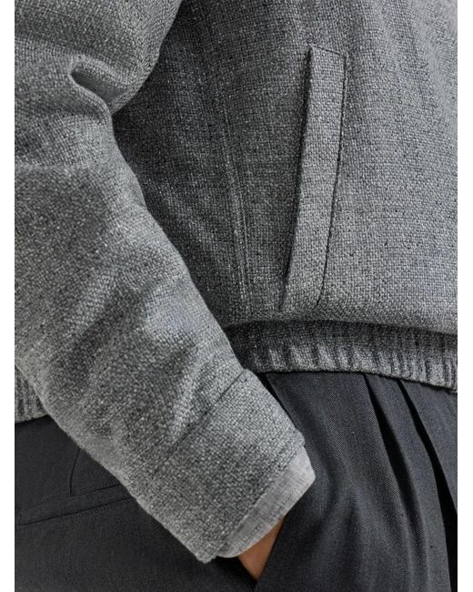 Brunello Cucinelli Gray Mélange-Effect Zip-Up Jacket for men