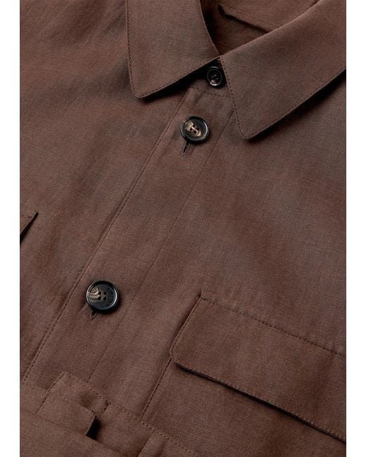 Loro Piana Brown Casual Shirt-Style Jacket for men