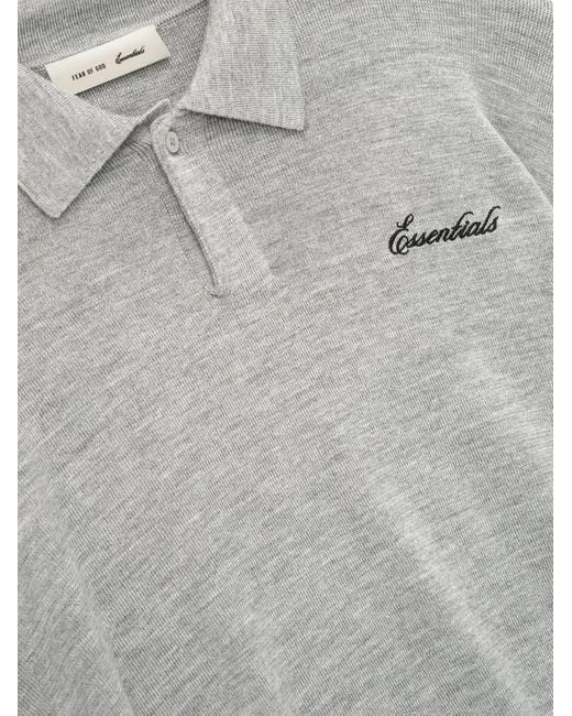 Fear Of God Gray Logo Polo Knitted Sweater for men