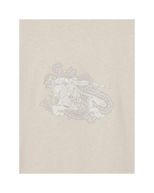 Burberry White Paisley Ekd Slim Fit T-Shirt for men