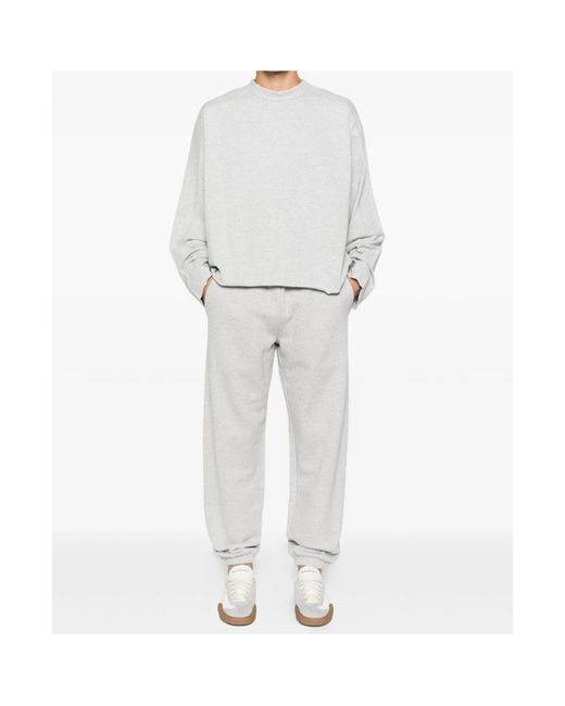 Entire studios White Round Neck Long Sleeve T-Shirt for men