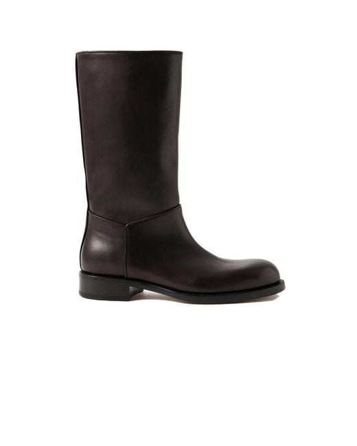 The Row Black Round-Toe Ankle Boots