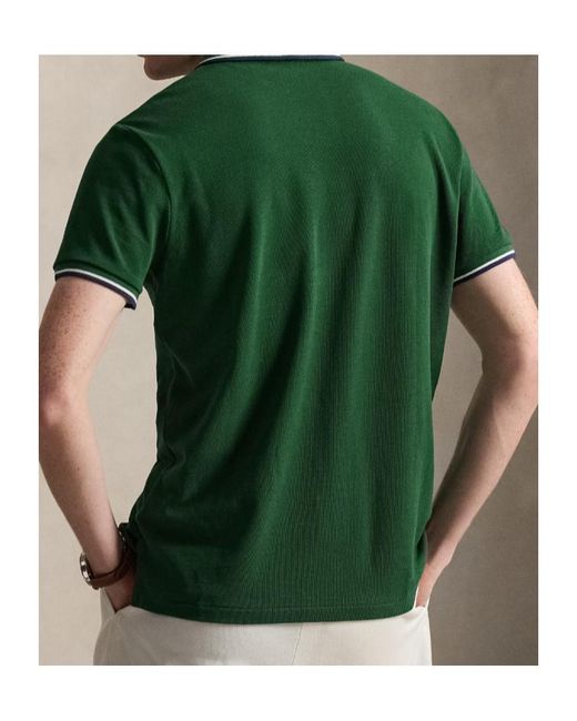 Polo Ralph Lauren Green Custom Slim Fit Mesh Polo Shirt for men