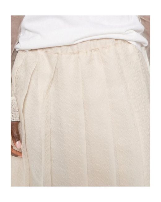 Fabiana Filippi Natural Pleated Midi Skirt