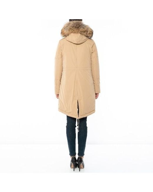 Woolrich Natural Camel Parker Down Jacket